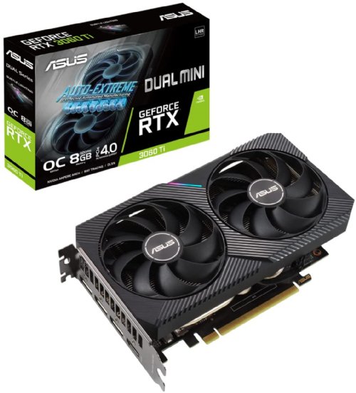 ASUS Dual GeForce RTX3060 TI Mini 8G V2 OC Edition Gaming Graphics Card (Lite Hash Rate (LHR), Nvidia Ampere, PCIe 4.0, 8GB DDR6 Memory, 2x HDMI 1.2, 3x DisplayPort 1.4a...