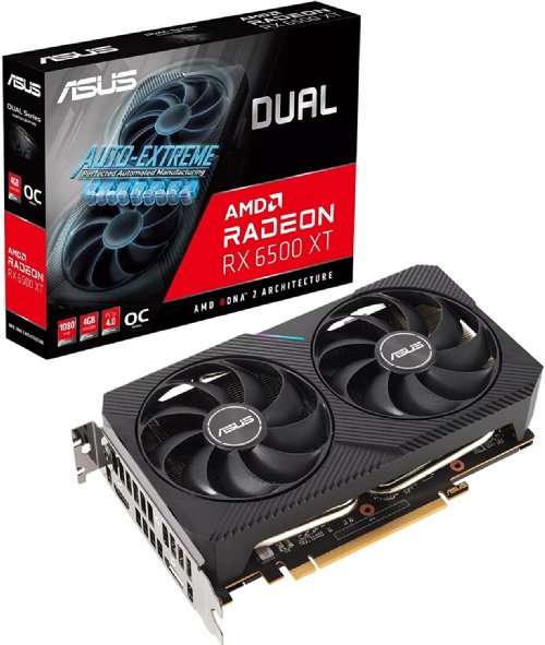 ASUS Dual AMD Radeon RX 6500 XT OC Edition 4GB GDDR6 Gaming Graphics Card (AMD RDNA 2, PCIe 4.0, 4GB GDDR6 memory, HDMI 2.1, DisplayPort 1.4a....