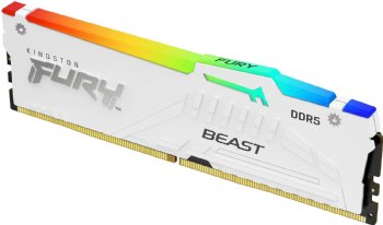 Kingston 32GB 6000MT/S DDR5 CL30 DIMM Fury Beast,  White RGB EXPO