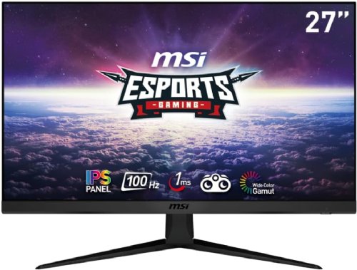 MSI 27" FHD (1920 x 1080) IPS Gaming Monitor, Non-Glare Monitor with Super Narrow Bezel, 75Hz, 1ms, 16:9, HDMI, DisplayPort, AMD Radeon FreeSync (G2712V), Black...