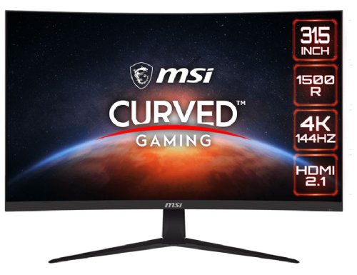 MSI G321CU, 32" Gaming Monitor, 3840 x 2160 (UHD), VA, 144Hz, FreeSync Premium, HDR Ready, HDMI, Displayport, Tilt...