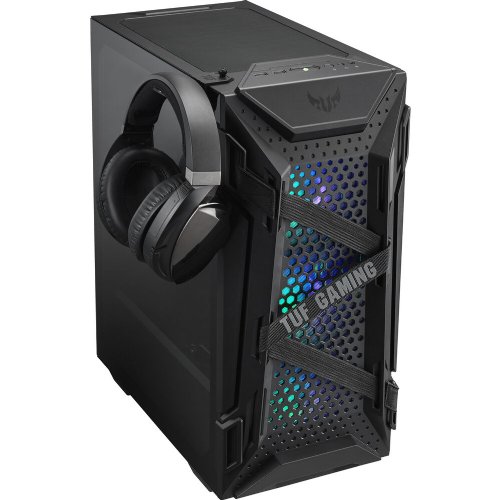 ASUS TUF Gaming GT301 Mid-Tower Compact Case for ATX Motherboards with honeycomb Front Panel, 120mm AURA Addressable RBG fans, headphone hanger...