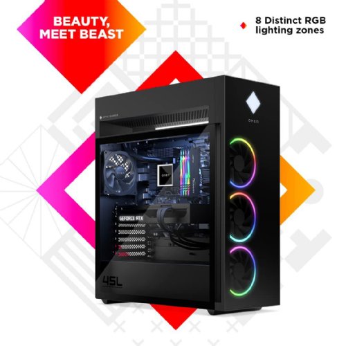 OMEN by HP 45L Gaming Desktop GT22-1069 Bundle PC, Intel Core i7-13700KF, 32GB DDR5-5200 MHz XMP RGB Heatsink RAM (2 x 16GB), 1TB WD Black PCIe NVMe M.2 SSD...