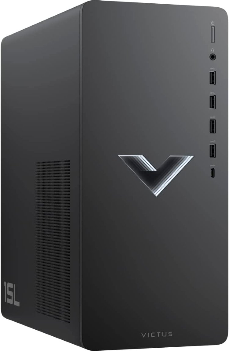 HP Victus15L Gaming Desktop TG02-0059, AMD Ryzen 5 5600G, 8 GB DDR4, 512 GB PCIe NVMe M.2 Solid State Drive, AMD Radeon RX 5500 card with 4 GB GDDR5, Wi-Fi 6 (2x2) and BT...