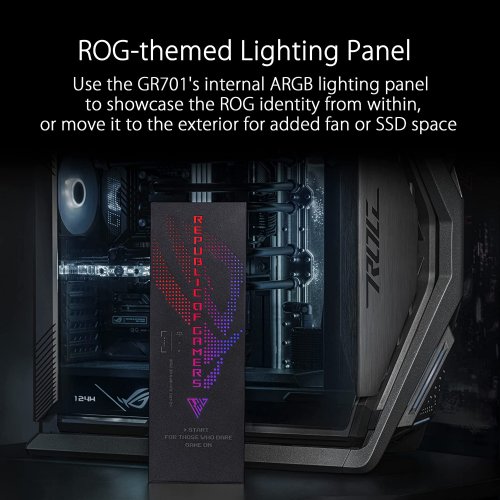 ASUS ROG Hyperion GR701 EATX Full-Tower Computer Case, Semi-Open Structure, Tool-Free Side Panels, Supports up to 2 x 420mm radiators, Built-in Graphics Card Holder...