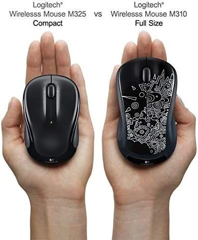 Logitech M325 Wireless Mouse, 2.4 GHz with USB Unifying Receiver, 1000 DPI Optical Tracking, 18-Month Life Battery, PC / Mac / Laptop...(Black)