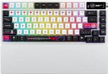ASUS ROG Azoth X Wireless Mechanical Gaming Keyboard - 75% TKL, Tri-Mode Connectivity, Hot Swappable Pre-lubed ROG NX V2 Snow Linear Switches, South-Facing PCB, PBT Keycap - White ...