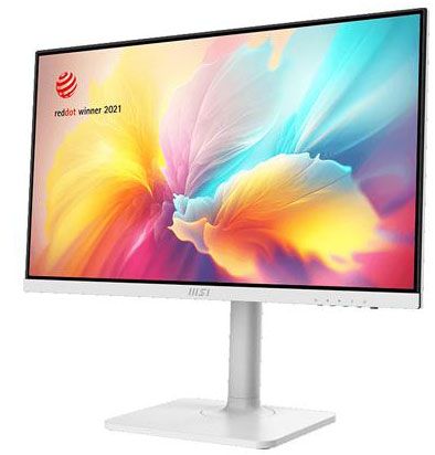 MSI 24" Modern MD2412PW FHD IPS Office Monitor, 100 Hz Refresh Rate, Tilt, Swivel, Height and Pivot, 1 x HDMI (1.4); 1 x Type C, DisplayPort, White... 