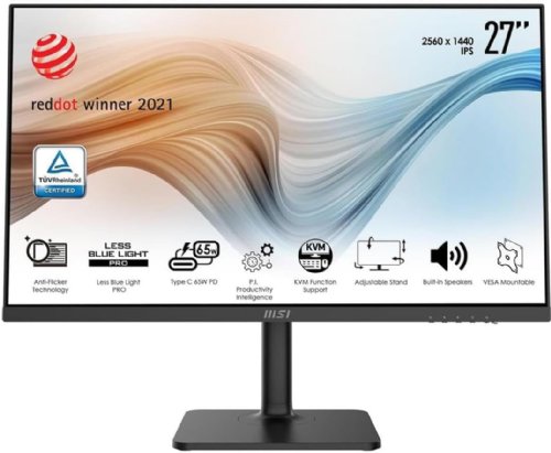 Modern MD272P 27" IPS1920 x 1080 (FHD) LED Backlight Monitor, Non-Glare with narrow bezel, 16:9, 5ms (GTG), 1 HDMI (v1.4b), 1 Displayport(v1.2), Yes (75mm x 75mm), Matte, Black...