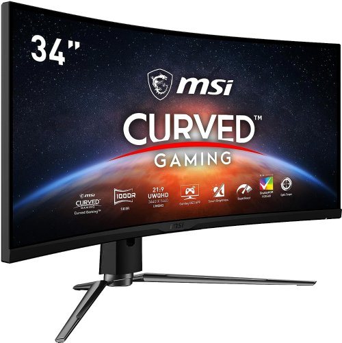 MSI MPG ARTYMIS 343CQR, 34" Gaming Monitor, 3440 x 1440 (UWQHD), VA Panel, 165Hz, FreeSync Premium, HDR 400, HDMI, Displayport, USB C, Tilt, Swivel, Height Adjustable...