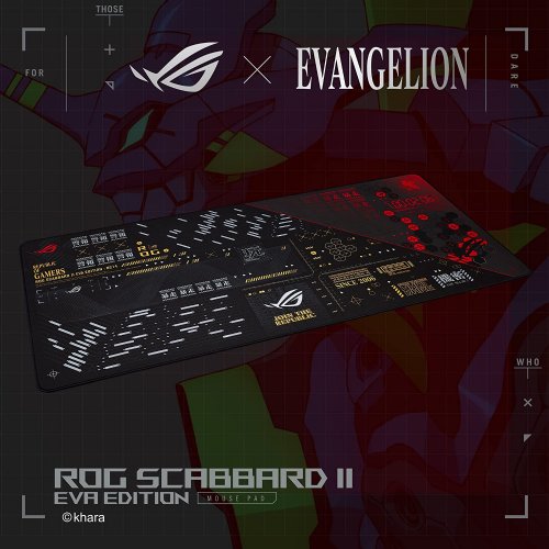 ASUS ROG Scabbard II EVA Edition extended Gaming mouse pad, protective nano coating (water, oil, dust repellant surface), anti-fray, flat-stitched edges an...
