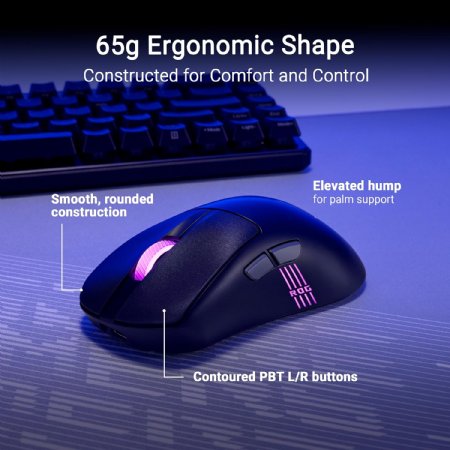 ASUS ROG Keris II Origin Wireless Gaming Mouse, 64g Ergonomic, AimPoint Pro 42K DPI Optical Sensor, ROG Micro Switches II, SpeedNova Ultrafast Wireless, Black ...