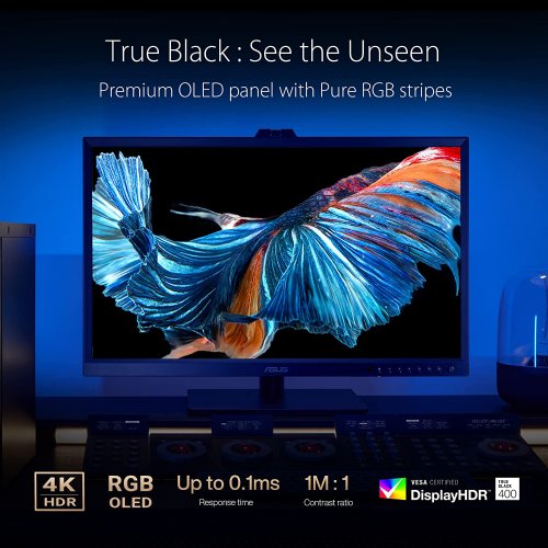 ASUS ProArt 31.5 " 4K OLED UHD (3840 x 2160) Professional Monitor,  Built-in Motorized Colorimeter Color Accuracy Calman Ready 99%DCI-P3, USB-C, Auto Calibration, Dolby Vision...