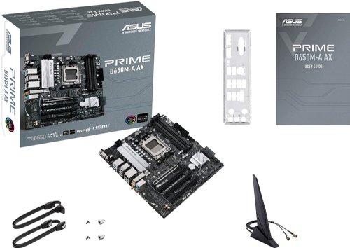 ASUS Prime B650M-A AX AMD B650 (Ryzen 7000) Micro-ATX motherboard (DDR5 PCIE 5.0 M.2 support 2.5Gb Ethernet Wi-Fi 6 DisplayPort HDMI USB 3.2 G2 ports front USB 3.2 Gen 1...