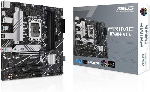 Asus Prime B760M-A - Motherboard - micro ATX - LGA1700 Socket - B760 Chipset - USB 3.2 Gen 1, USB 3.2 Gen 2, USB-C 3.2 Gen 1 - 2.5 Gigabit LAN - onboard gr...