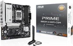 ASUS Prime B850M-A WiFi-CSM AMD AM5 B850 mATX Motherboard, DDR5, PCIe 5.0 Ready, 3X M.2, Wi-Fi 6E, 2.5Gb LAN, DisplayPort, HDMI, USB Type-C ...