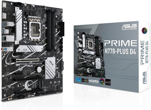ASUS PRIME H770-PLUS D4 Intel H770( 13th and 12thGen.) LGA 1700 ATX Motherboard with PCIE 5.0, 3XPCIE 4.0 M.2 SLOTS, DDR4, 2.5GB LAN, Displayport, HDMI, USB 3.2...