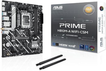 ASUS Prime H810M-A WiFi-CSM Intel H810 LGA 1851 mATX Motherboard, 6+1+1+1 Discrete MOS, DDR5, PCIe 4.0, 2X M.2, Intel 1Gb Ethernet, Wi-Fi 6, DisplayPort, HDMI ...