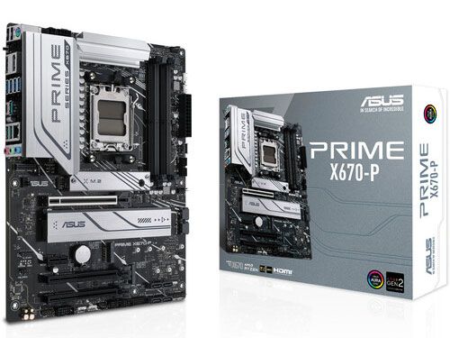 ASUS Prime X670-P Socket AM5 (LGA 1718) Ryzen 7000 ATX motherboard( DDR5, 3xM.2 slots, USB 3.2 Gen 2x2 Type-C USB4 header, and 2.5Gb Ethernet)...