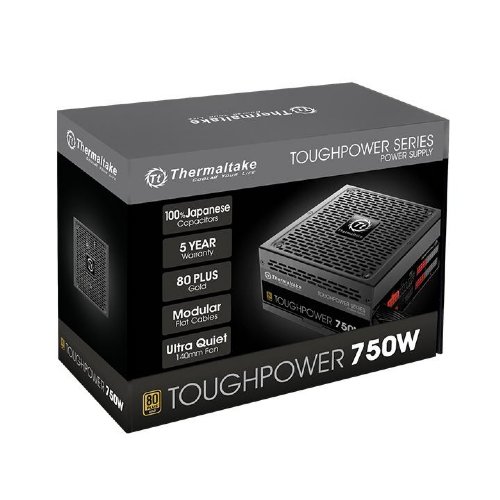 Thermaltake Toughpower 750W 80PLUS Gold,Intel ATX 12V 2.3 & EPS 12V 2.92, 140mm Fan,1x Main Power24 Pin,1x Main Power24 Pin,1x ATX 12 V 4+4 Pin,4x PCI-E 6+ ...