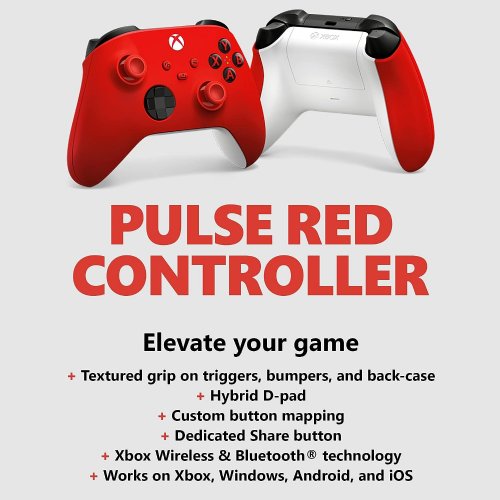 Microsoft Xbox Wireless Controller for Xbox Series X/S, Xbox One, and Windows Devices - Pulse Red...(QAU-00011)