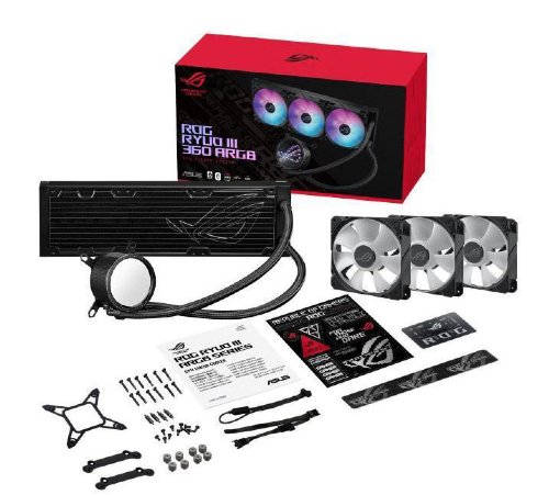 ASUS ROG RYUO III 360 ARGB Edition All-in-one AIO Liquid CPU Cooler 360mm Radiator, Asetek 8th gen Pump Solution, Anime Matrix LED Display and ROG AF 12S ARGB Fan...