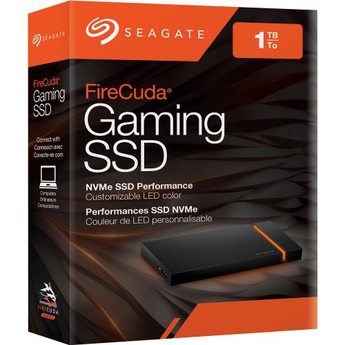 Seagate Firecuda Gaming SSD 500GB External Solid State Drive - USB-C USB 3.0 with NVMe for PC Laptop (STJP500400)