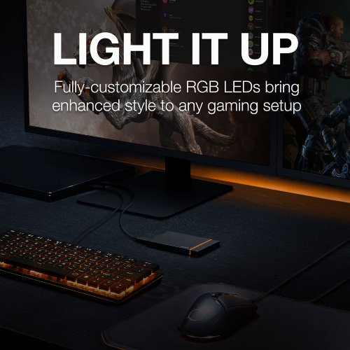 Seagate Firecuda Gaming SSD 500GB External Solid State Drive - USB-C USB 3.0 with NVMe for PC Laptop (STJP500400)