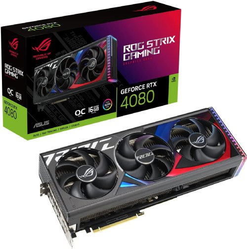 ASUS ROG NVIDIA GeForce RTX 4080 OC Edition Video Card (PCIe 4.0, 16GB GDDR6X, HDMI 2.1, DisplayPort 1.4a, GPU Tweak) ROG-STRIX-RTX4080-O16G-GAMING