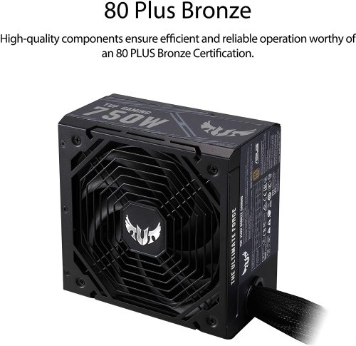 ASUS TUF Gaming 750W GOLD (750 Watt Fully Modular Power Supply, 80+ Gold Cerified, ATX 3.0 Compatible, Military-Grade Components, Dual Ball Bearing, Axial-Tech Fan...