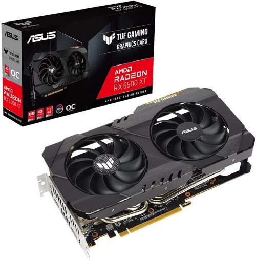 ASUS TUF Gaming AMD Radeon RX 6500 XT OC Edition Graphics Card (AMD RDNA 2, PCIe 4.0, 4GB GDDR6, HDMI 2.1, DisplayPort 1.4a, Dual Ball Fan Bearings...