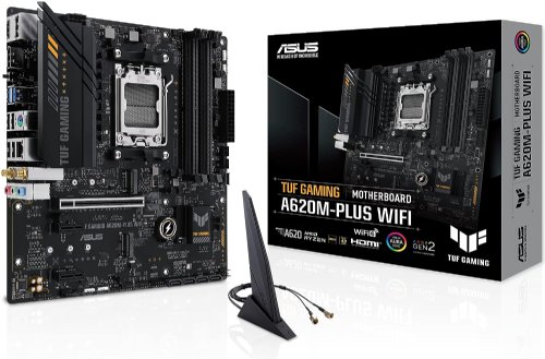 Asus TUF Gaming A620M-PLUS (WIFI ) AMD AM5 (RYZEN 7000) MICROATX Gaming MOTHERBOARD (DDR5, PCIE 4.0, 2XM.2 SlotS, 2.5GB ETHERNET, WI-FI 6, 2 X Displayport,...