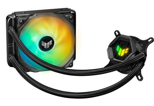 ASUS TUF Gaming LC 120 ARGB all-in-one liquid CPU cooler (Aura Sync, dual TUF 120mm ARGB radiator fans with fan blade groove design)...