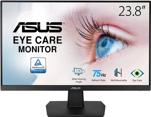 ASUS  23.8" 75Hz Full HD (19280) Monitor, IPS Eye Care, 16.7 Million Colors, HDMI and  D-Sub, DVI-D, 3 Year Warranty with ARR ...