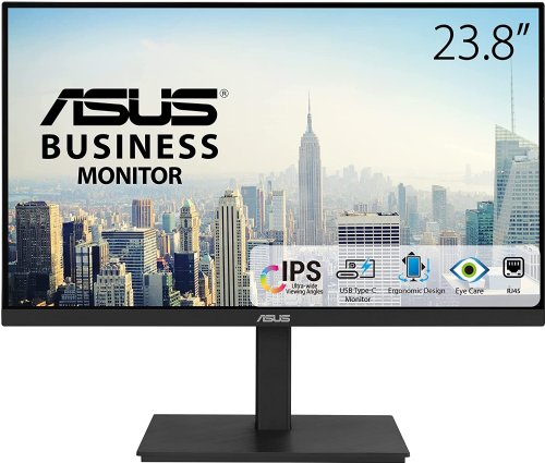 ASUS 23.8" 1080P Full HD IPS Monitor, 75Hz, Built-in Speakers, Eye Care, Low Blue Light, Flicker Free, VESA Mountable, Height Adjustment, Frameless, DisplayPort, HDMI, VGA...