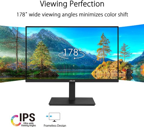 ASUS 23.8" 1080P Docking Monitor, Full HD, IPS, 75HZ, Adaptive-Sync, Speakers, Eye Care, Low Blue Light, Flicker Free, USB-C, RJ45, HDMI, Frameless, Height Adjustment...