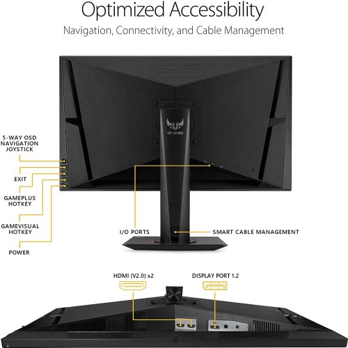 ASUS TUF Gaming 27 1440P HDR Gaming Monitor (VG27AQ) - QHD (2560 x 1440), 165Hz (Supports 144Hz), 1ms, Extreme Low Motion Blur, Speaker, G-SYNC Compatible...