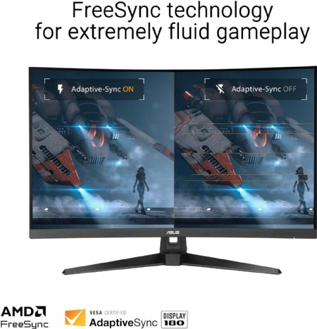 ASUS TUF Gaming 31.5in 1440P Curved HDR Gaming Monitor (VG32WQ3B) QHD (2560 x 1440), 180Hz, 0.5ms, 1500R, Extreme Low Motion Blur, FreeSync, 90% DCI-P3, Shadow Boost ...