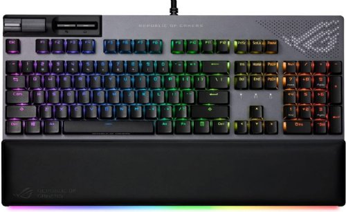 ASUS ROG Strix Flare II 100% RGB Gaming Keyboard, ROG NX Red Mechanical switches, PBT doubleshot keycaps, 8k Hz Polling, Sound-dampening Foam, Media Controls...