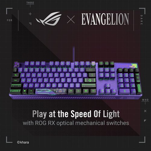 ASUS ROG Strix Scope RX EVA Edition,100% RGB Gaming Keyboard,ROG RX Red Optical Mechanical Switches,IP57 Water Resistance,USB Passthrough,Wider Ctrl Key,St...