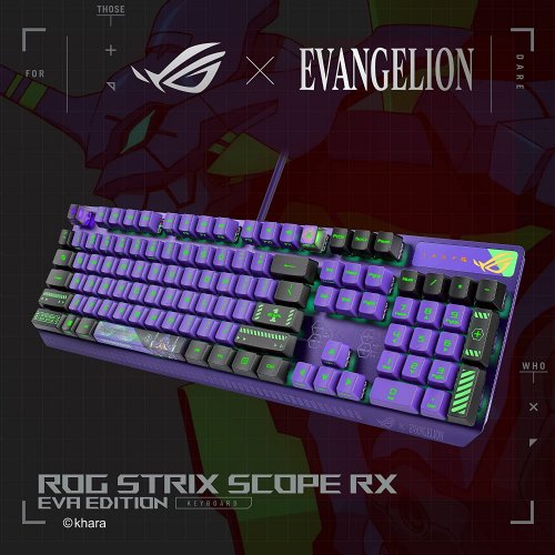 ASUS ROG Strix Scope RX EVA Edition,100% RGB Gaming Keyboard,ROG RX Red Optical Mechanical Switches,IP57 Water Resistance,USB Passthrough,Wider Ctrl Key,St...