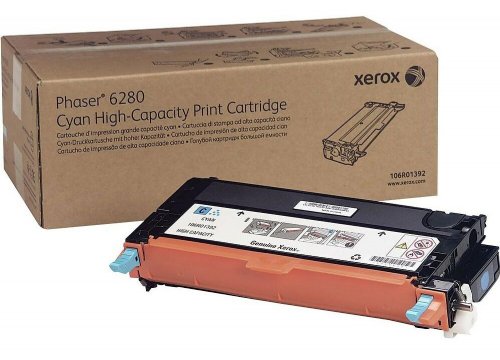 XEROX Toner Cartridge, Cyan, 5,900 pages, Phaser 6280 (106R01392) ...