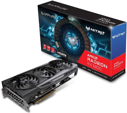 SAPPHIRE NITRO+ Radeon RX 6800 16GB GDDR6 PCI Express 4.0 ATX Gaming Graphics Card, AMD RDNA 2 11305-01-20G