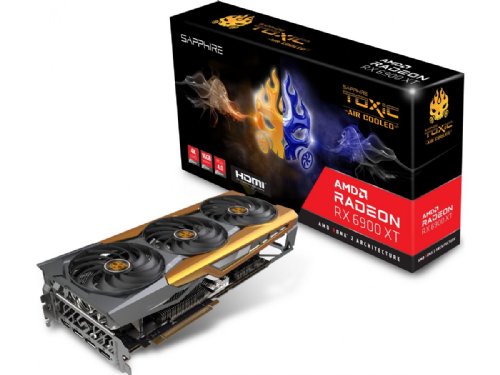 Sapphire Toxic Radeon AMD RX 6900 XT 16GB GDDR6 Graphics Card, 5120 Stream Processors, One Click TOXIC Boost Up to 2500 MHz - 11308-11-20G