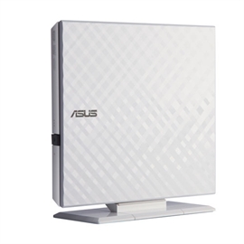 ASUS 8X DVD-RW SLIM EXTERNAL WHITE DIAMOND, RETAIL, for PC, Mac, and Laptop...