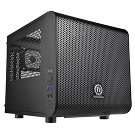 Thermaltake Core V1 Window Case w/ Side Window,Front USB 3.0 x 2,HD Audio x 1,Supports Mini-ATX,2 PCI Slots,2 x 3.5in,2 x 2.5in Bays,Max GPU Length 285mm,F ...