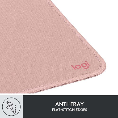 Logitech Studio Series Mouse Pad, Anti-Slip Rubber Base, Spill-Resistant, Polyester Surface, Double-Flat Stitching...(Darker Rose)