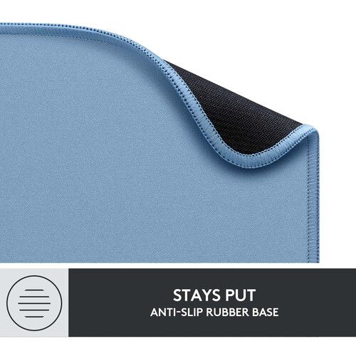 Logitech Studio Series Mouse Pad, Anti-Slip Rubber Base, Spill-Resistant,  Polyester Surface, Double-Flat Stitching...(Blue Gray)