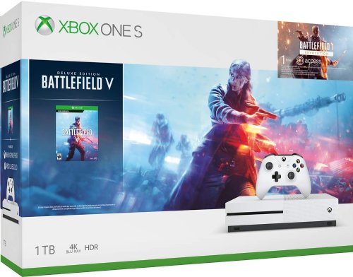 Microsoft Xbox One S 1TB Battlefield V Bundle - Xbox One S Edition, Bundle include,  full-game download of Battlefield VTM Deluxe Edition, 1-month Xbox Game Pass trial...