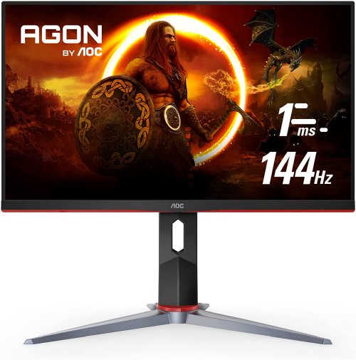 AOC 24G2 24" Frameless (144Hz, FreeSync ) IPS FHD 1080P Gaming Monitor, , 1ms Respnse Time, Display, HDMI, VGA, Height Adjustable, 3-Year Zero Dead Pixel Guarantee, Black/Red...
